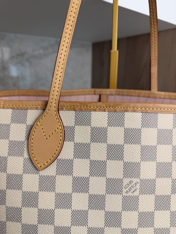Louis Vuitton Damier Azur Neverfull MM Rose Ballerine
