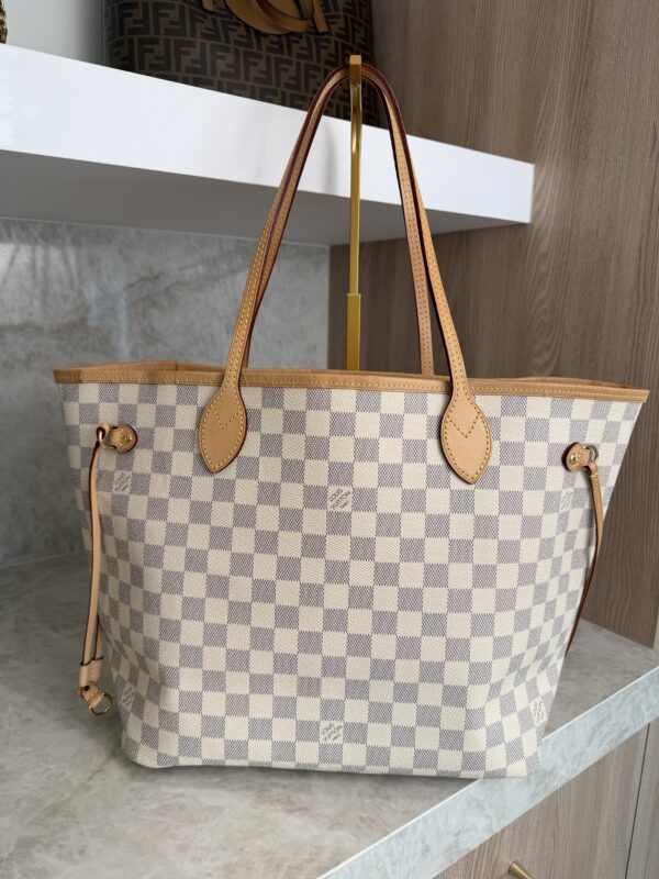 Louis Vuitton Damier Azur Neverfull MM Rose Ballerine