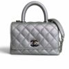Chanel Iridescent Caviar Quilted Extra Mini Coco Handle Flap Purple