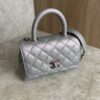 Chanel Iridescent Caviar Quilted Extra Mini Coco Handle Flap Purple