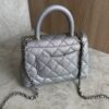 Chanel Iridescent Caviar Quilted Extra Mini Coco Handle Flap Purple