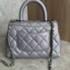 Chanel Iridescent Caviar Quilted Extra Mini Coco Handle Flap Purple