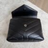 Saint Laurent (YSL) Calfskin Y Quilted Monogram Toy Loulou Satchel Black and Black hardware