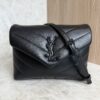 Saint Laurent (YSL) Calfskin Y Quilted Monogram Toy Loulou Satchel Black and Black hardware