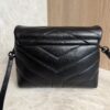 Saint Laurent (YSL) Calfskin Y Quilted Monogram Toy Loulou Satchel Black and Black hardware