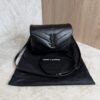 Saint Laurent (YSL) Calfskin Y Quilted Monogram Toy Loulou Satchel Black and Black hardware
