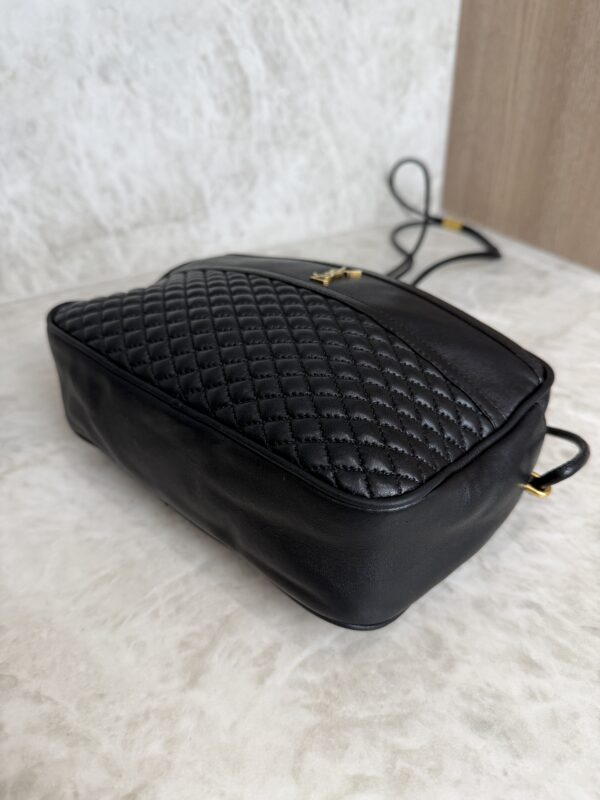 Saint Laurent (YSL) Quilted Monogram Victoire Camera Bag Black
