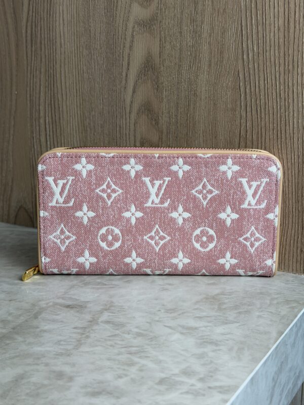 Louis Vuitton Denim Monogram Jacquard Zippy Wallet Pink