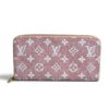 Louis Vuitton Denim Monogram Jacquard Zippy Wallet Pink