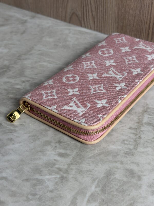 Louis Vuitton Denim Monogram Jacquard Zippy Wallet Pink