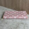 Louis Vuitton Denim Monogram Jacquard Zippy Wallet Pink