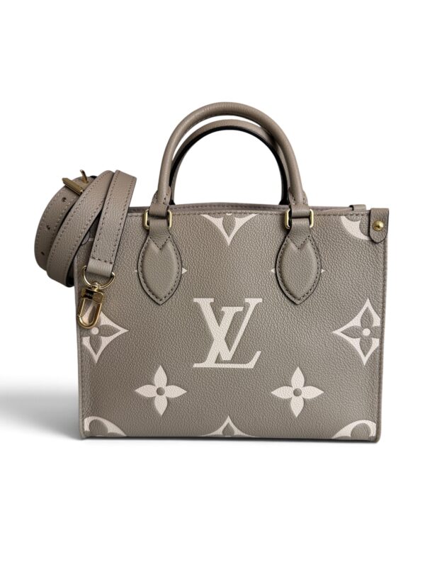 Louis Vuitton Onthego PM Bicolor Monogram Empreinte Leather Dove and Cream