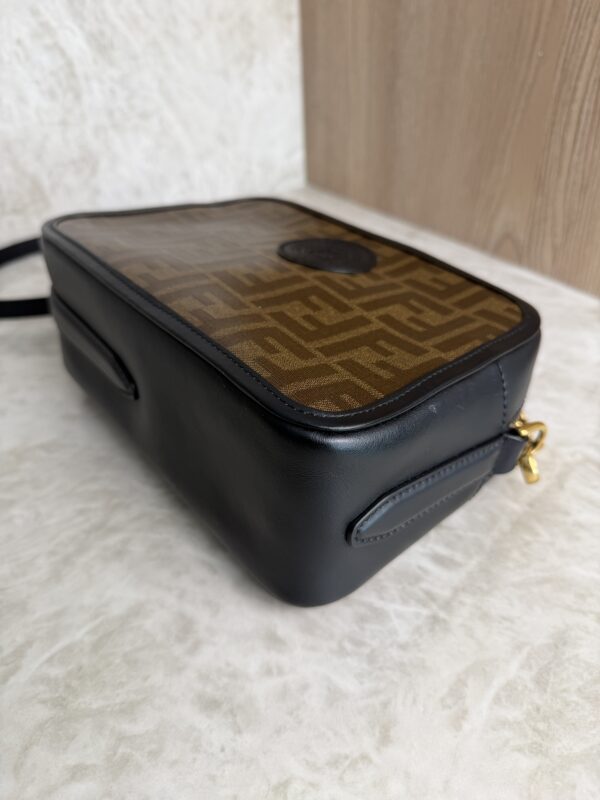 Fendi Black/Brown Coated Canvas And Leather Mini Camera Case Shoulder Bag
