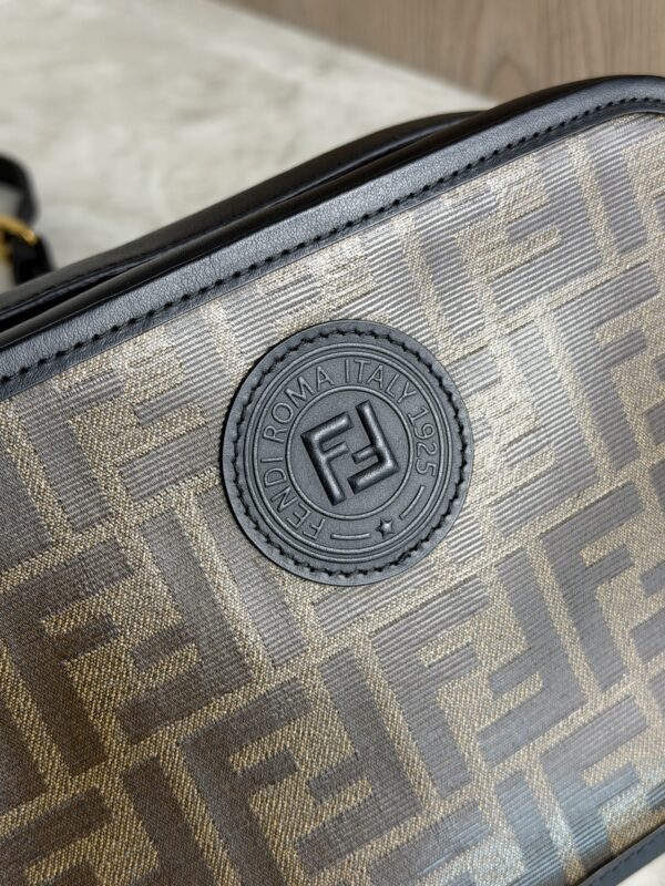 Fendi Black/Brown Coated Canvas And Leather Mini Camera Case Shoulder Bag