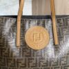Fendi FF Logo Stamp Shopping Tote Zucca Coated Canvas Medium