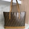 Fendi FF Logo Stamp Shopping Tote Zucca Coated Canvas Medium