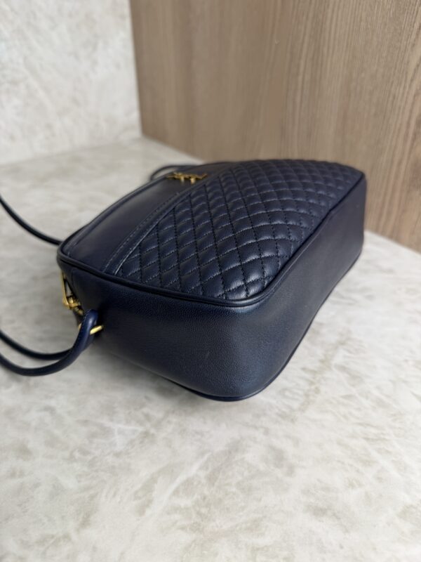 Saint Laurent (YSL) Quilted Monogram Victoire Camera Bag Navy