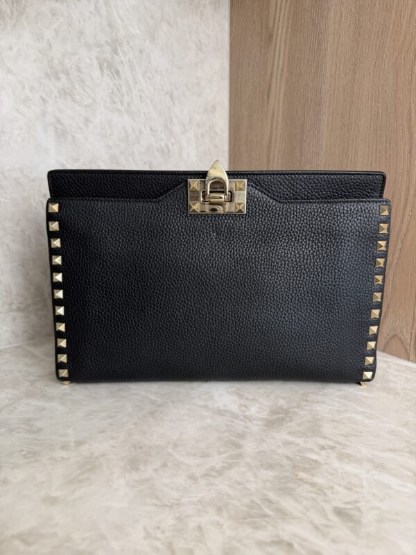 Valentino Gravani Rockstud Clutch Black