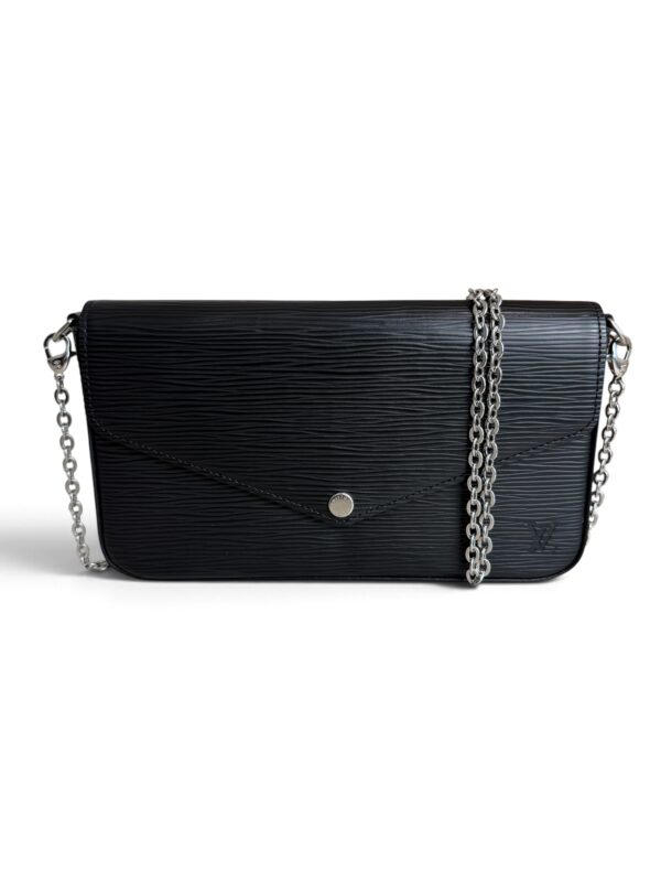 Louis Vuitton Epi Pochette Felicie Chain Wallet Noir