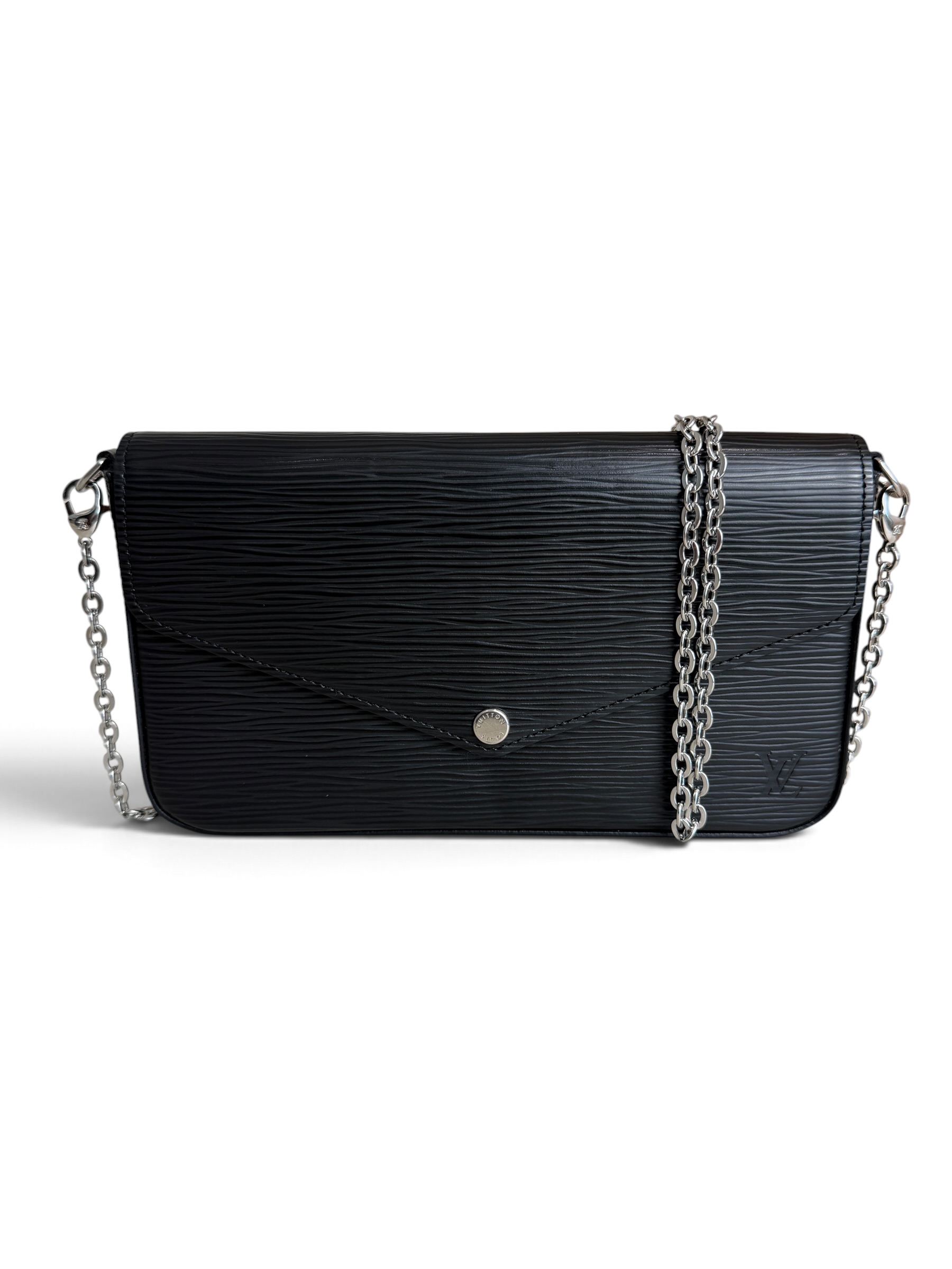Louis Vuitton Epi Pochette Felicie Chain Wallet Noir
