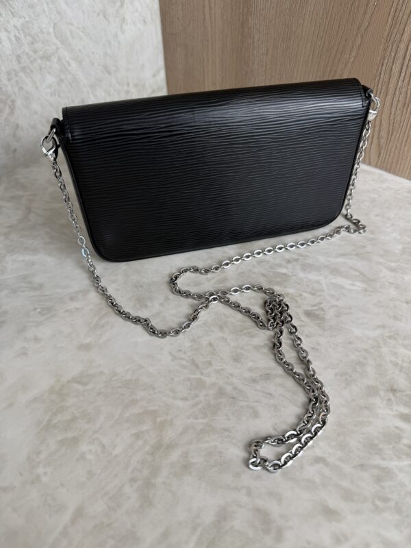 Louis Vuitton Epi Pochette Felicie Chain Wallet Noir