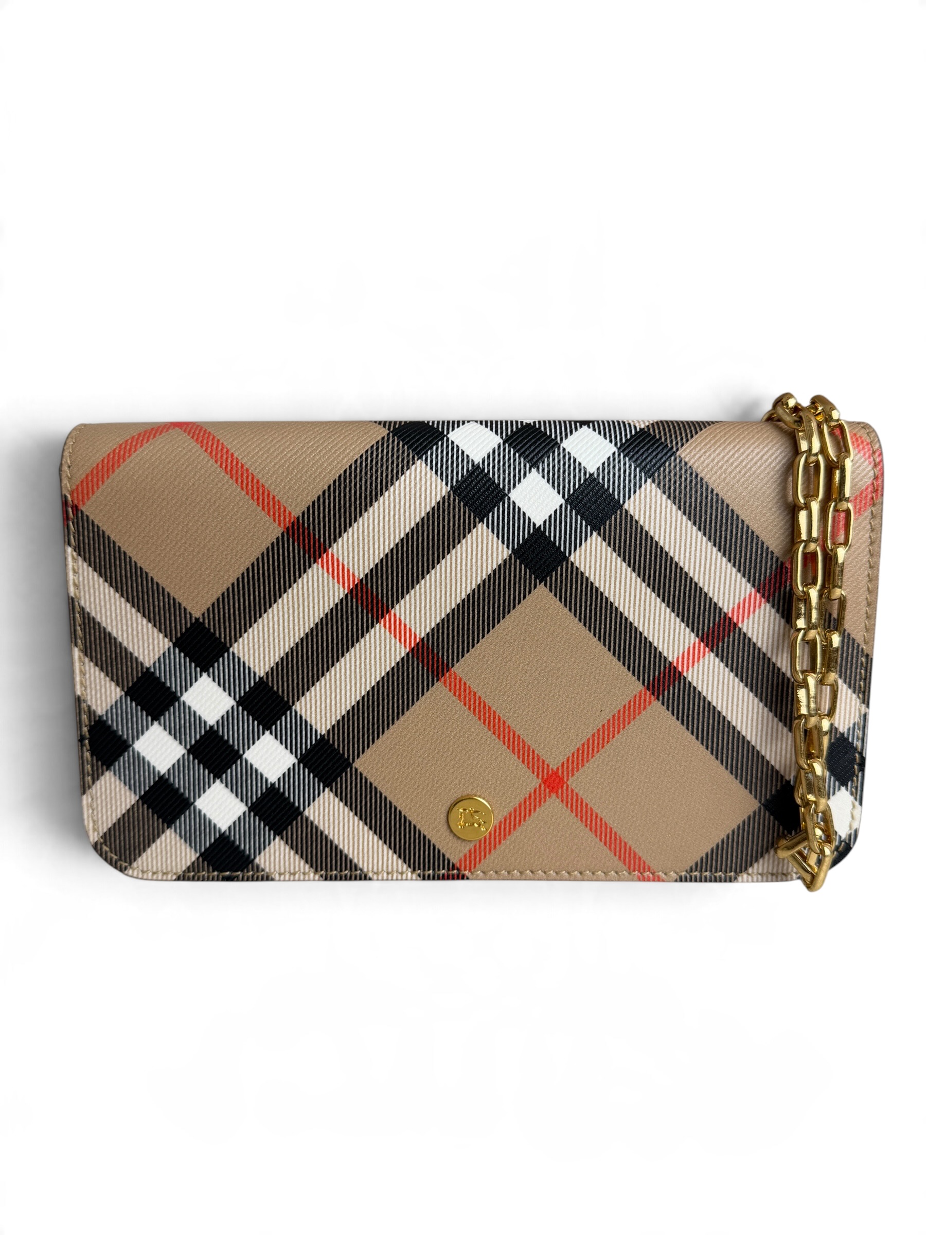 Burberry House Check Halton Wallet on Chain