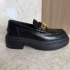 Fendi Vitello Abrasivato Fendigraphy 50mm Loafers 39 Black