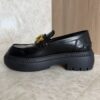 Fendi Vitello Abrasivato Fendigraphy 50mm Loafers 39 Black