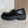 Fendi Vitello Abrasivato Fendigraphy 50mm Loafers 39 Black
