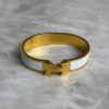 Hermes Enamel Narrow Clic Clac H Bracelet PM White