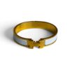 Hermes Enamel Narrow Clic Clac H Bracelet PM White