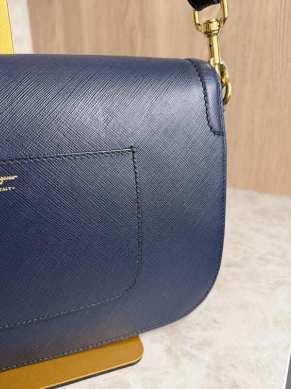 Salvatore Ferragamo Gancini Crossbody Bag Navy