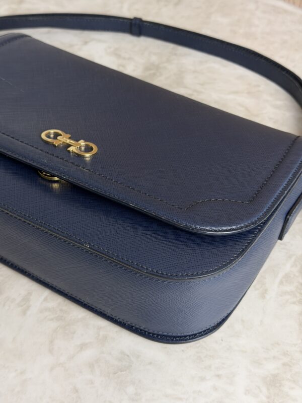 Salvatore Ferragamo Gancini Crossbody Bag Navy
