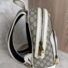 Gucci GG Supreme Monogram Calfskin Web Small Ophidia Day Backpack Beige Ebony New Acero