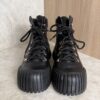 Louis Vuitton Calfskin Patent Monogram Ruby Flat Ranger Boots 39 Black