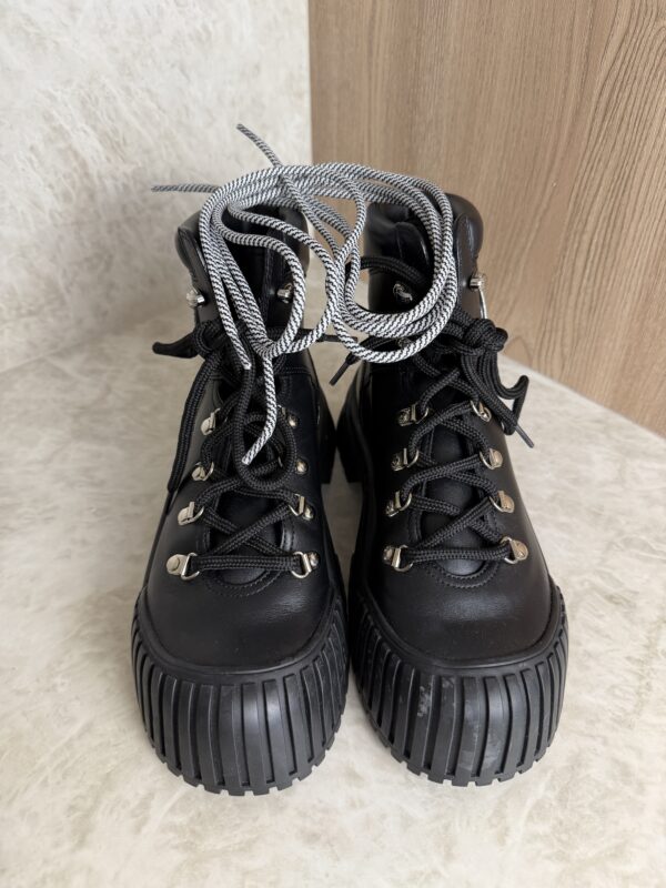 Louis Vuitton Calfskin Patent Monogram Ruby Flat Ranger Boots 39 Black
